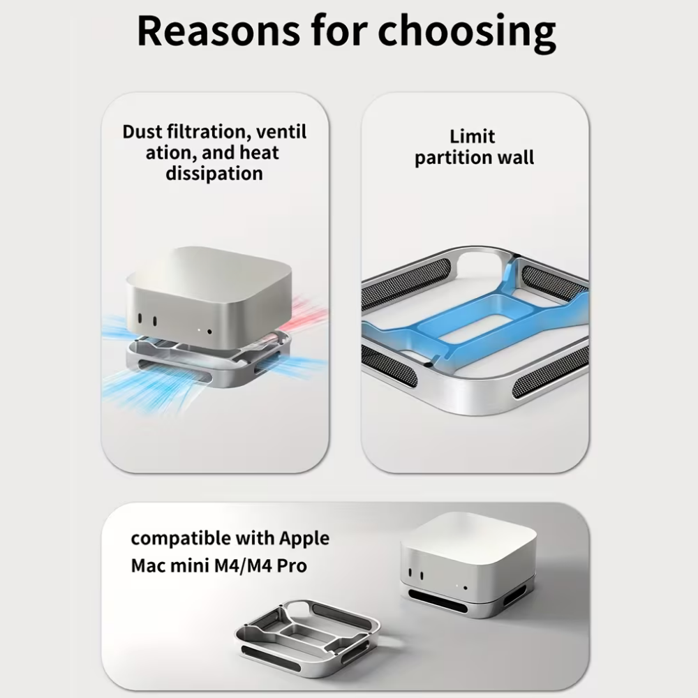 mac mini cooling base silver