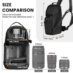 side pocket with tripod strap on camera sling backpack