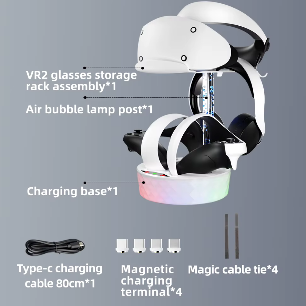 dual controller charger stand for PS VR2 gaming setup