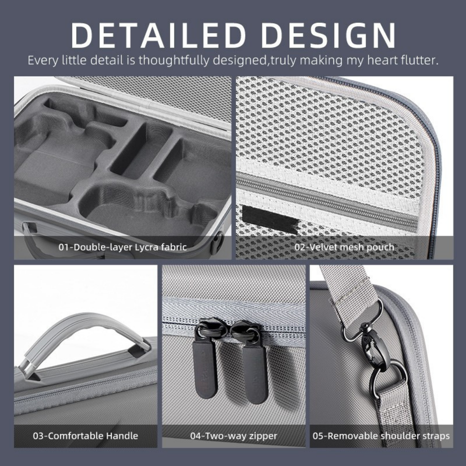 Compact travel case for DJI Mini 5 Pro drone and accessories