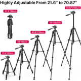 Durable aluminium build tripod for stable video recording