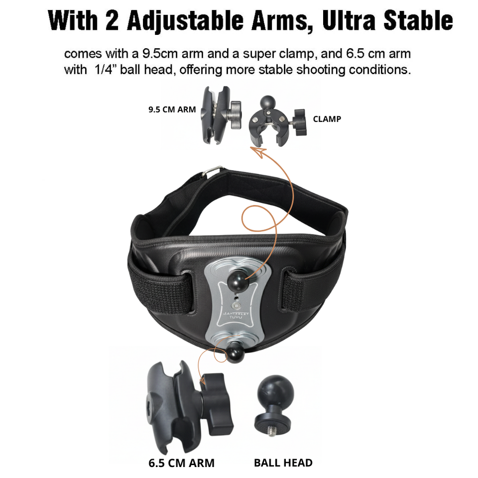 waist strap mount for insta360 panoramic view