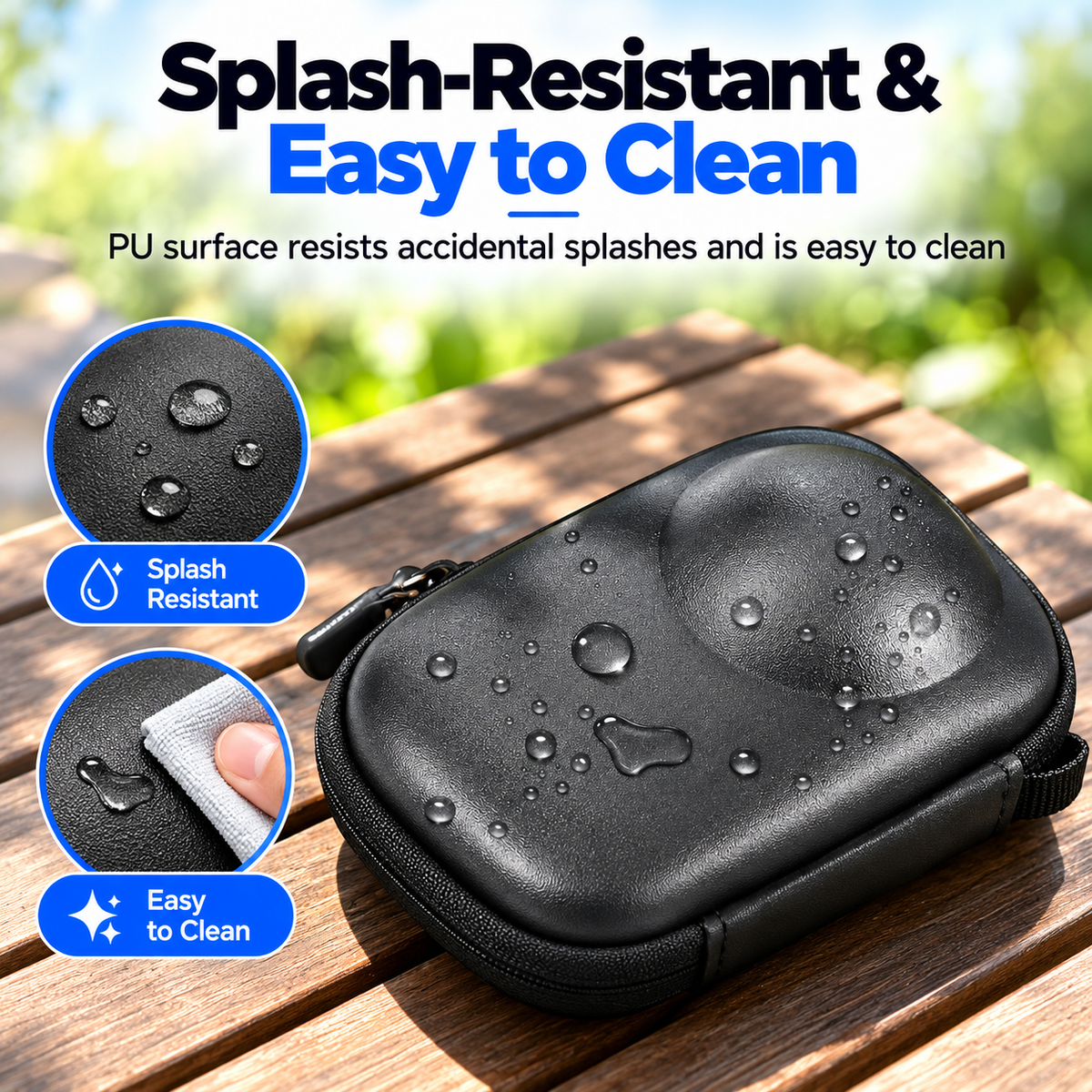 Black Portable Camera Carrying Case with Carabiner
