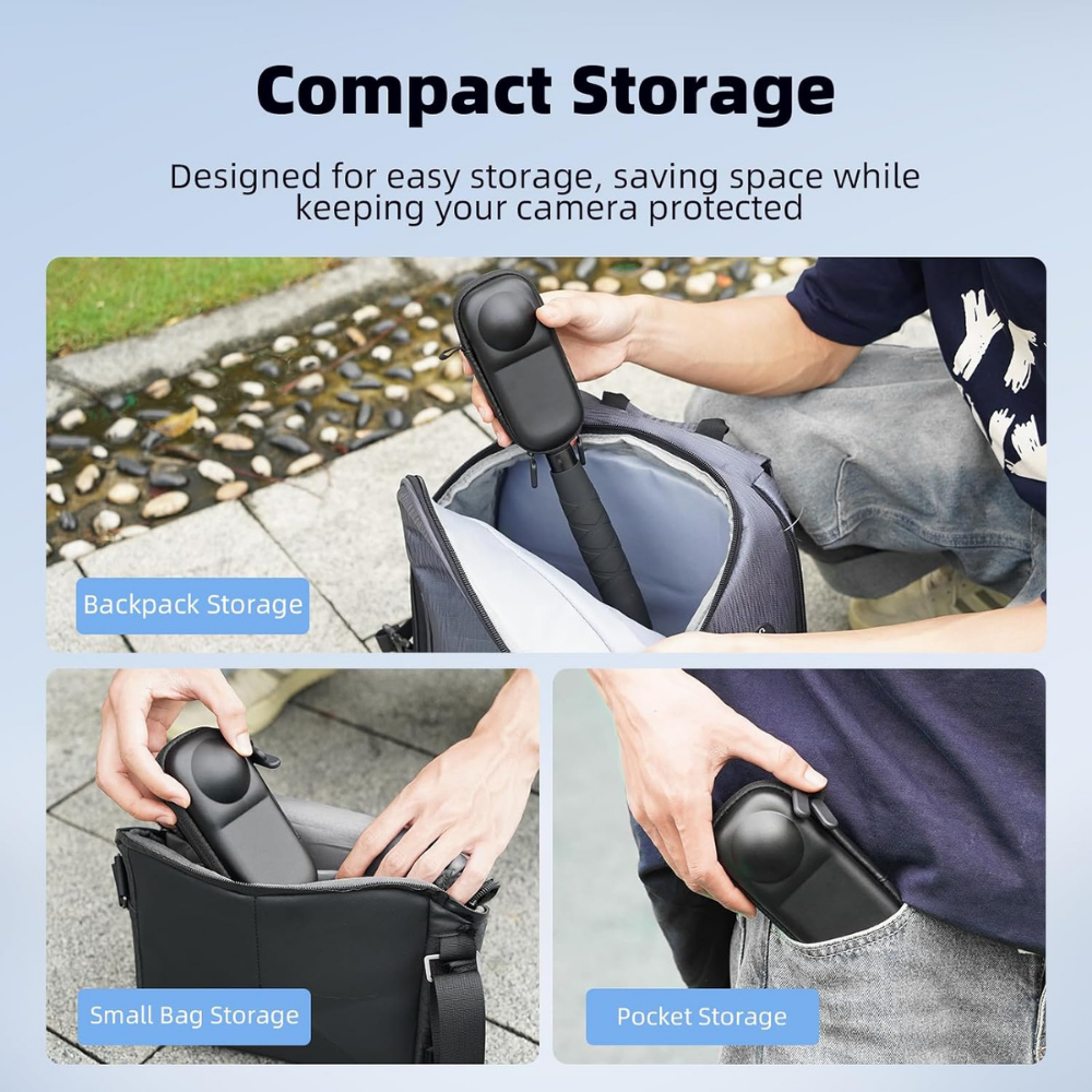 Insta360 waterproof travel case for camera and mounts