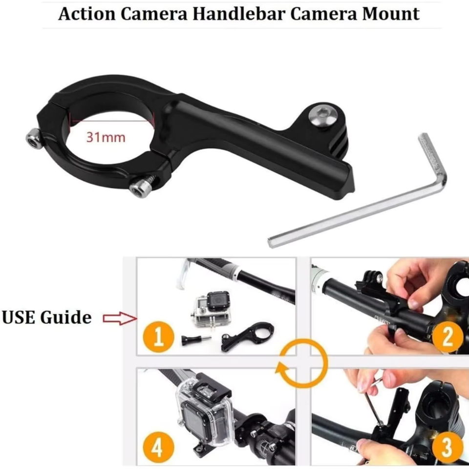 Anti-slip design aluminium mount for smooth riding recordings
