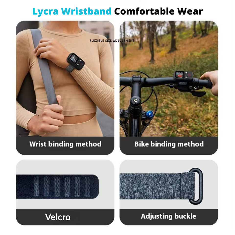 GoPro multi-camera control remote with display and wrist strap