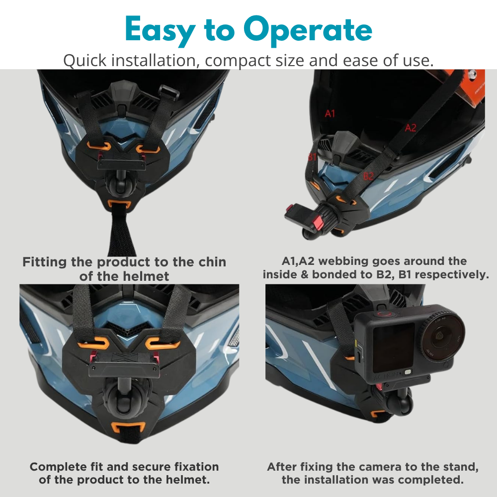 Adjustable Helmet Chin Camera Mount