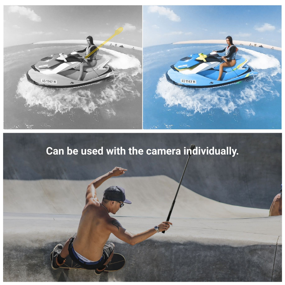 Invisible Selfie Stick for 360 Cameras | Lightweight Aluminum Extension Pole with 1/4 Mount | Compatible with Insta360 X5/ X4/X3, DJI Osmo 360 and GoPro Max