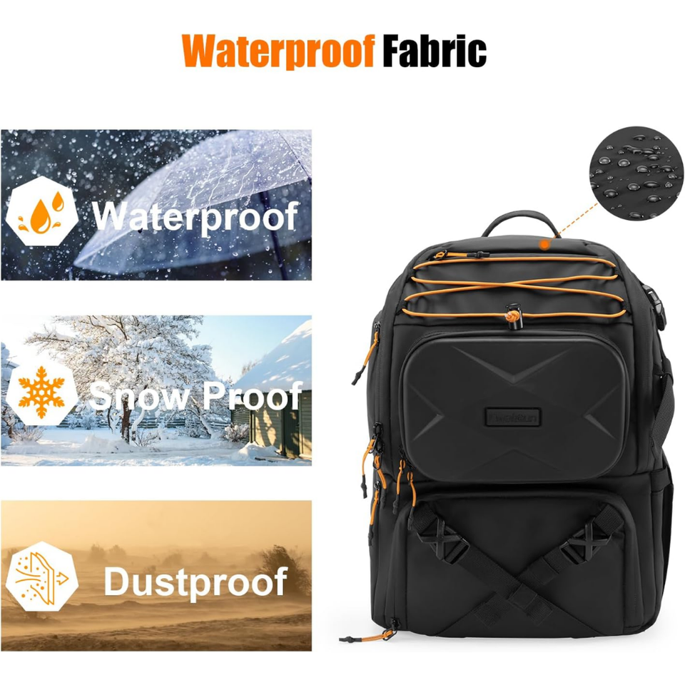 Back trolley strap and reflective detailing for safe travel