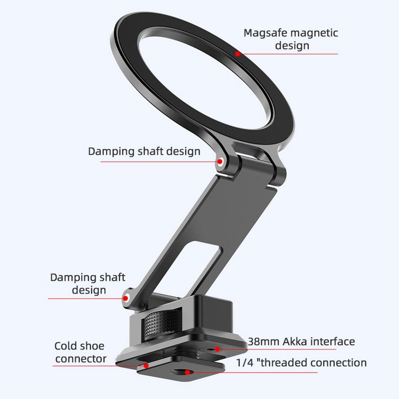 Portable foldable phone stand for video recording and streaming