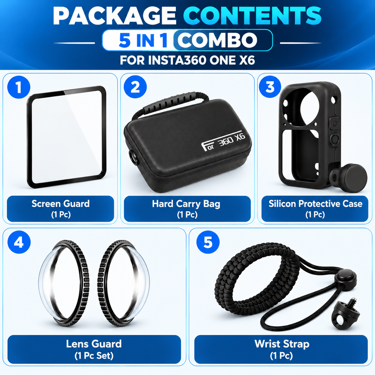Insta360 X6 camera protection kit for travel