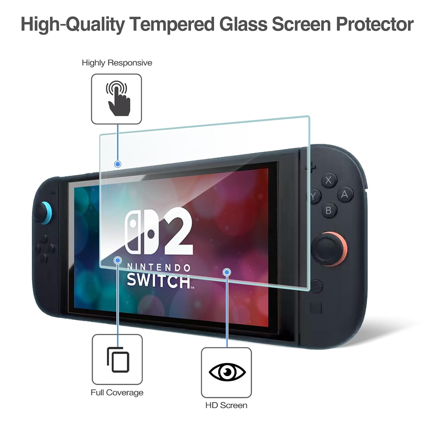 Transparent TPU cover for Nintendo Switch 2 with shock absorption