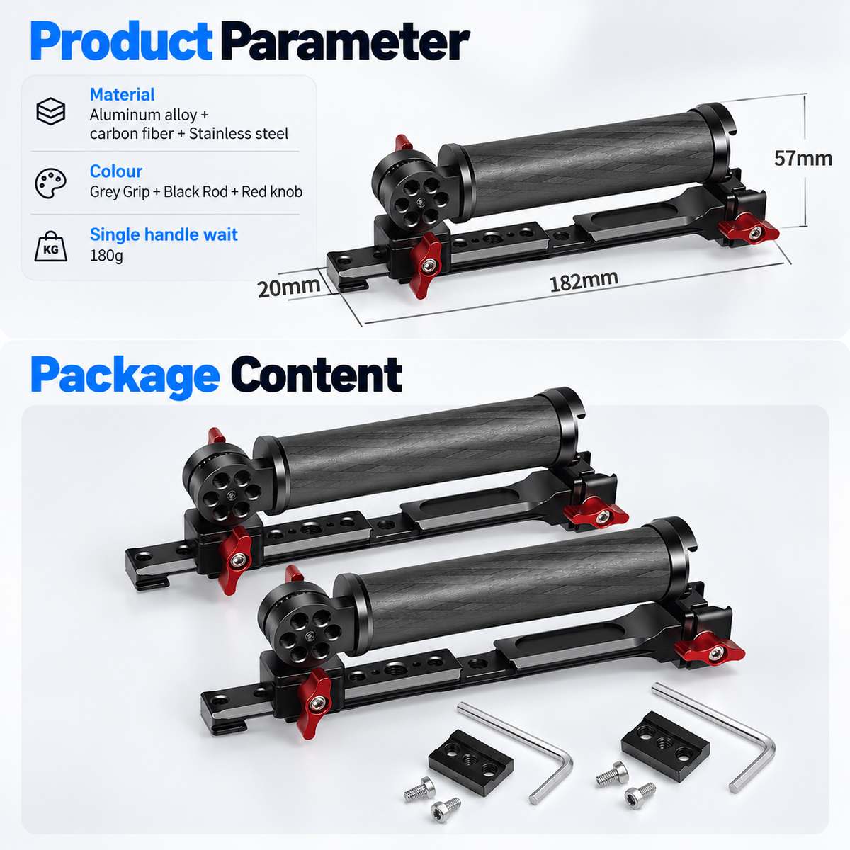 Dual handle kit for upright and inverted gimbal operation
