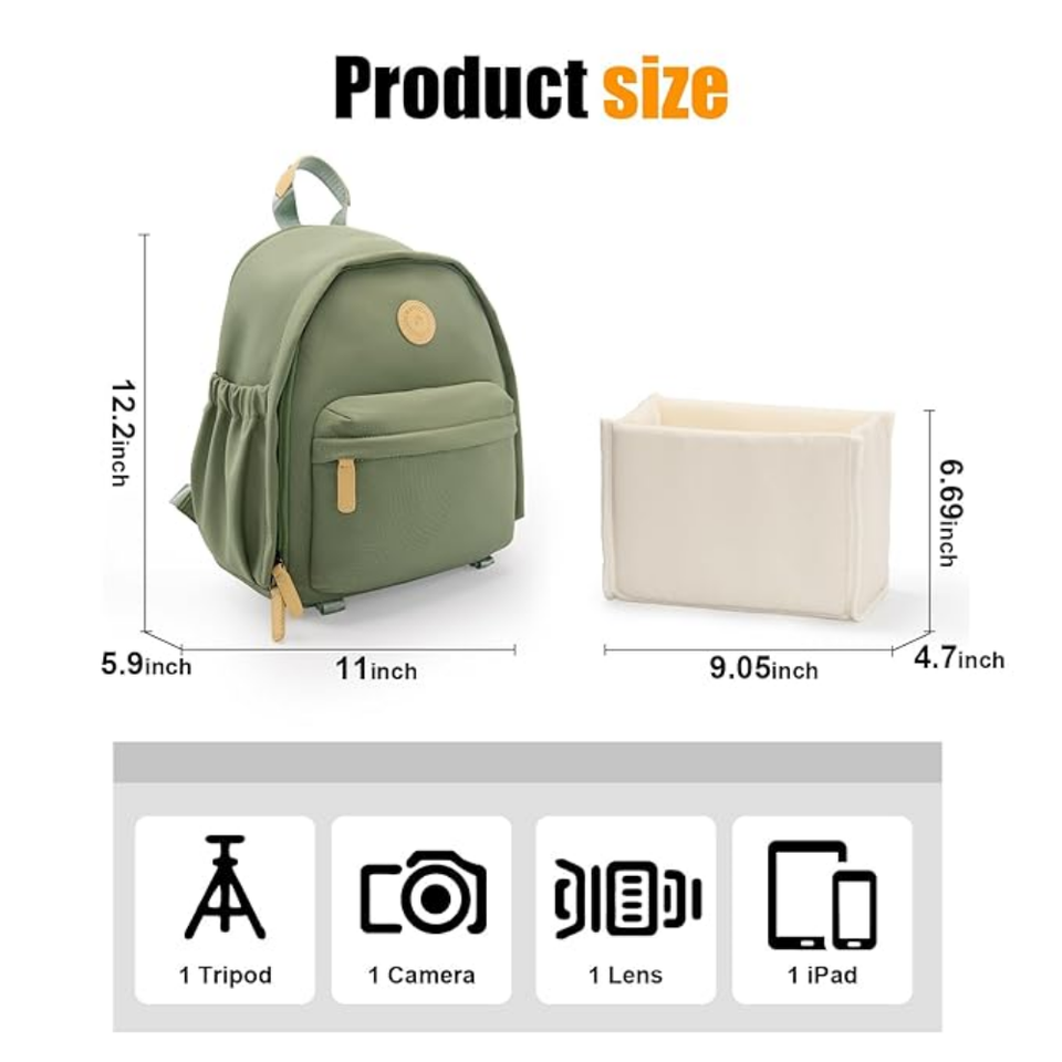 Compact camera backpack for women and photographers on the go