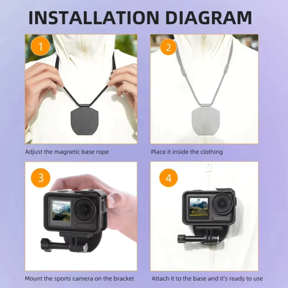 Adjustable chest mount for POV videos with action cameras and sports cams