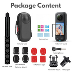Portable carry case and selfie stick for Insta360 X5 camera