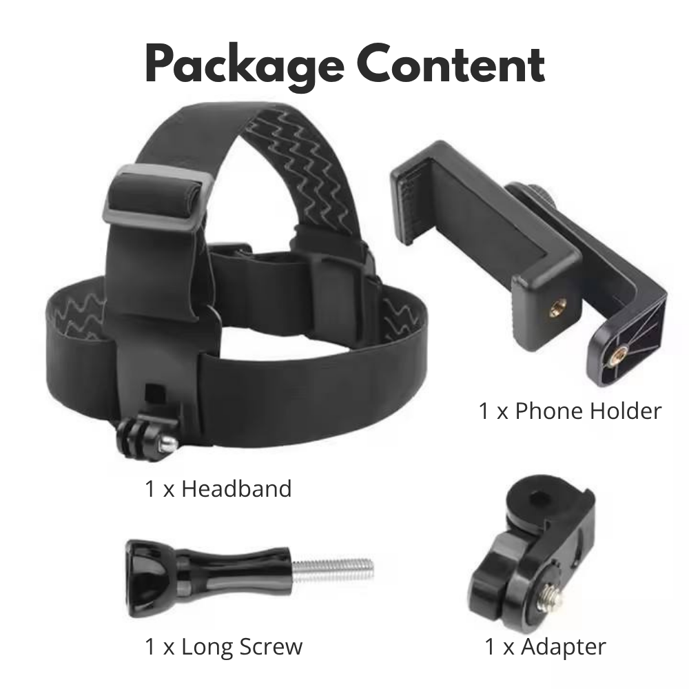 anti slip POV head strap for action camera setup