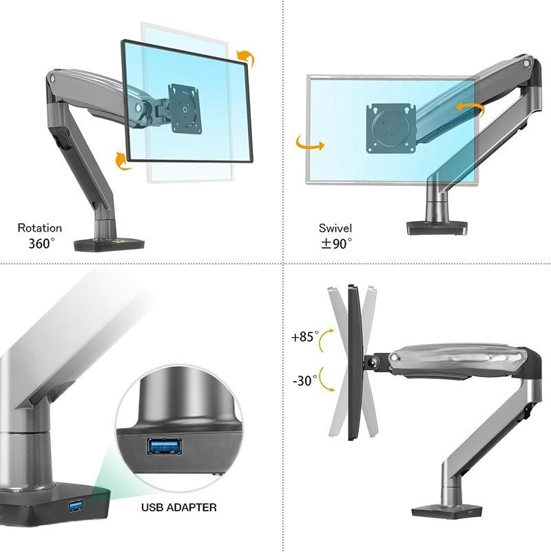 Desk stand mount with tilt