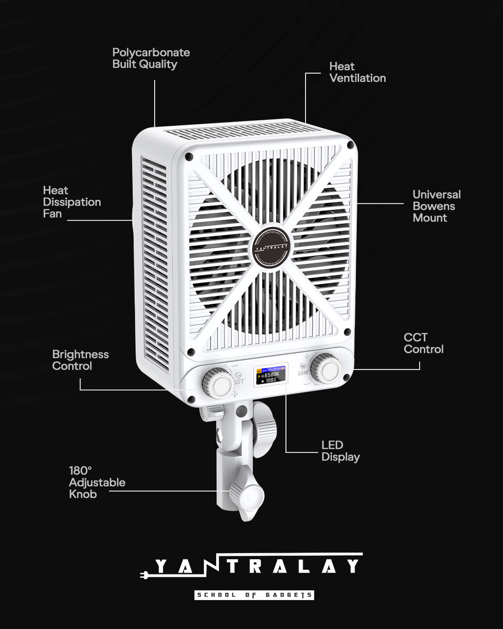 Studio LED light 2700–6500K for video shooting 