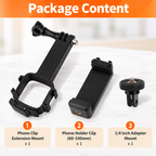 Smartphone holder with adjustable pitch and rotation