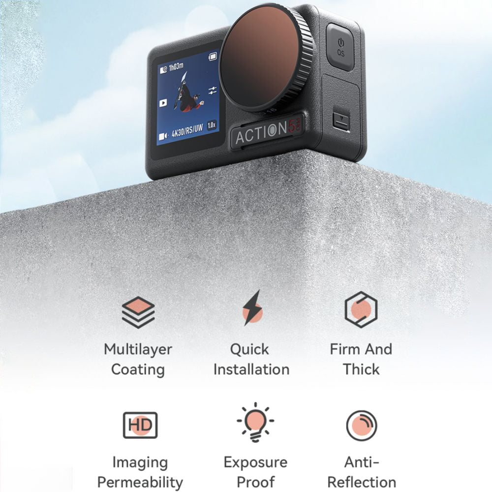 DJI action camera, gimbal filter, filter for DJI Os mo