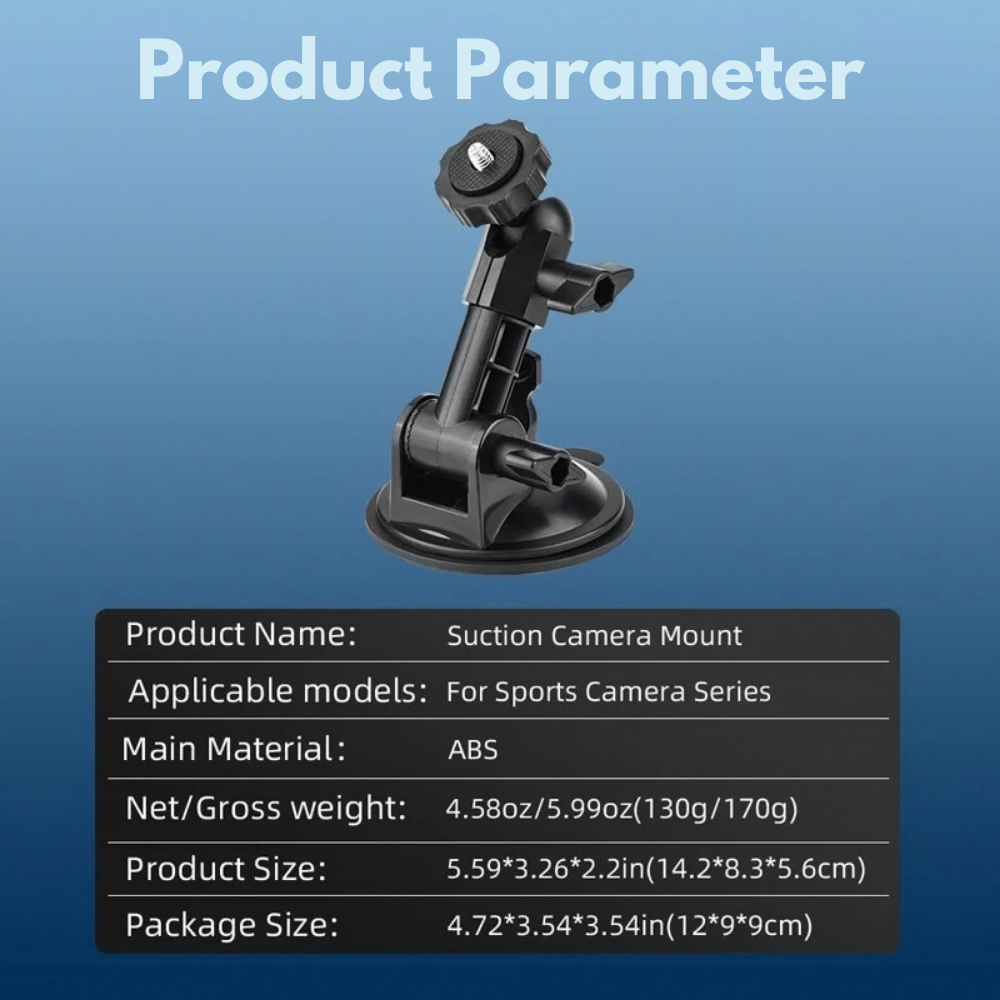 Car camera mount with 1/4 inch screw