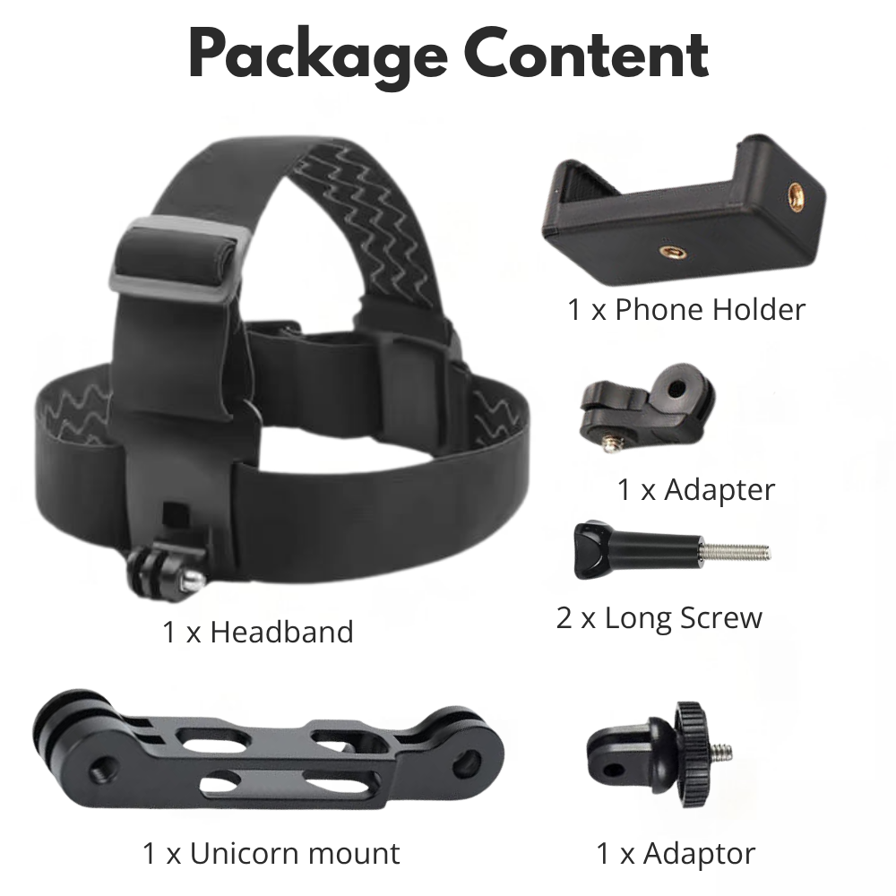 action camera head harness