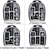 USB charging camera backpack for Canon Nikon Sony cameras