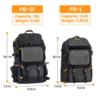 durable nylon waterproof camera backpack black color