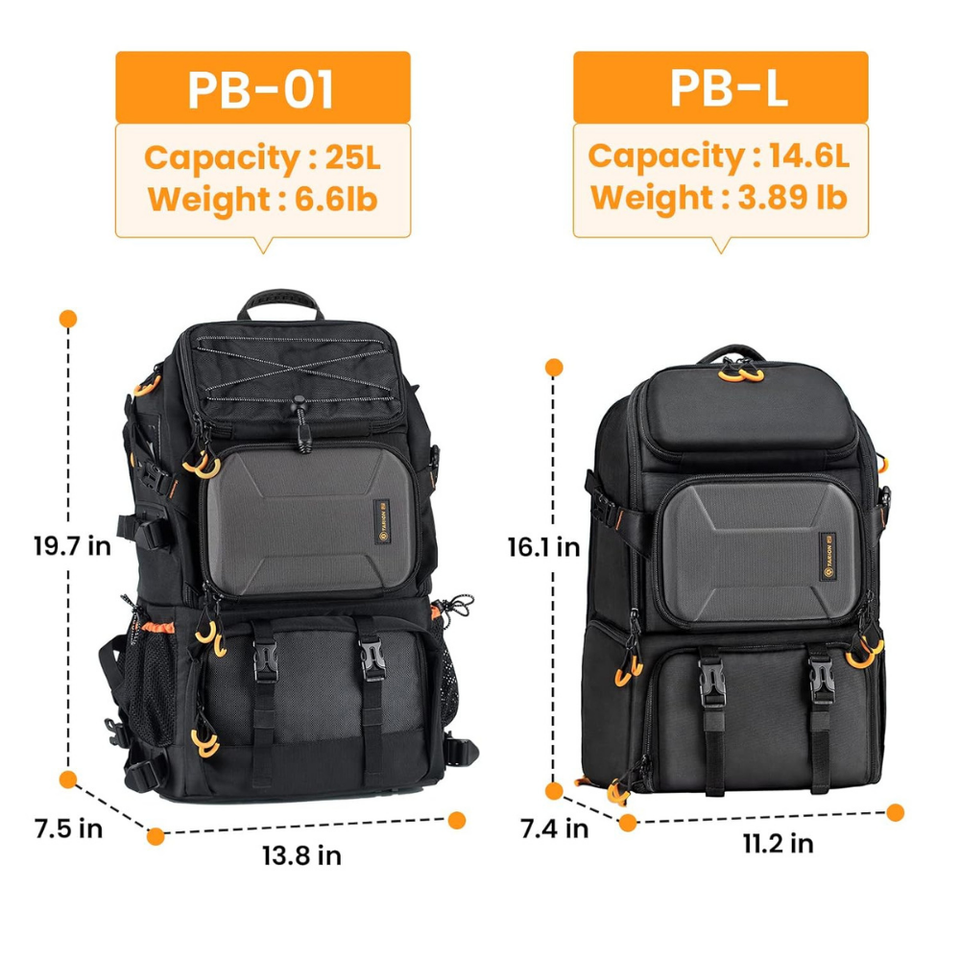 durable nylon waterproof camera backpack black color