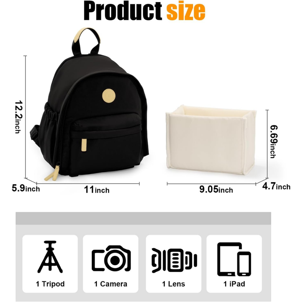 Compact camera backpack for women and photographers on the go