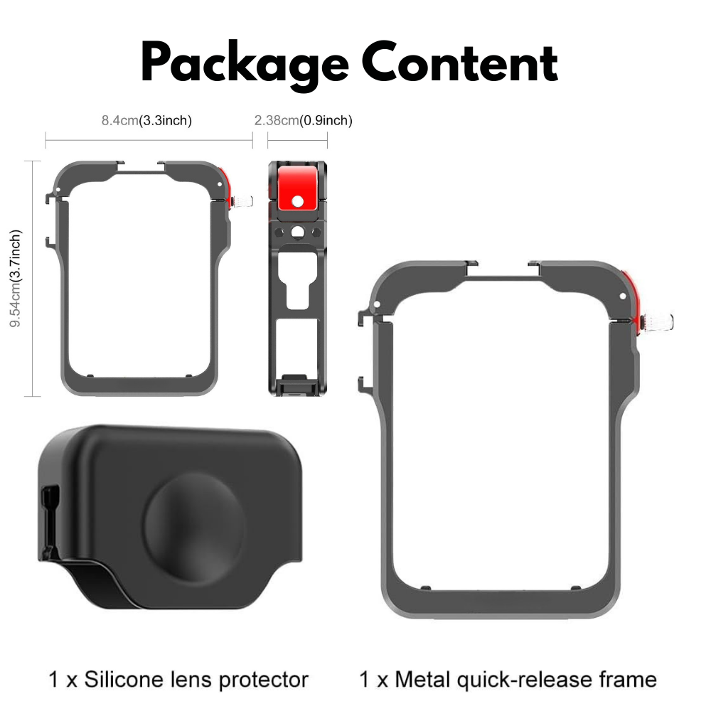 Metal Camera Cage with Lens Protector for DJI Osmo Action 360