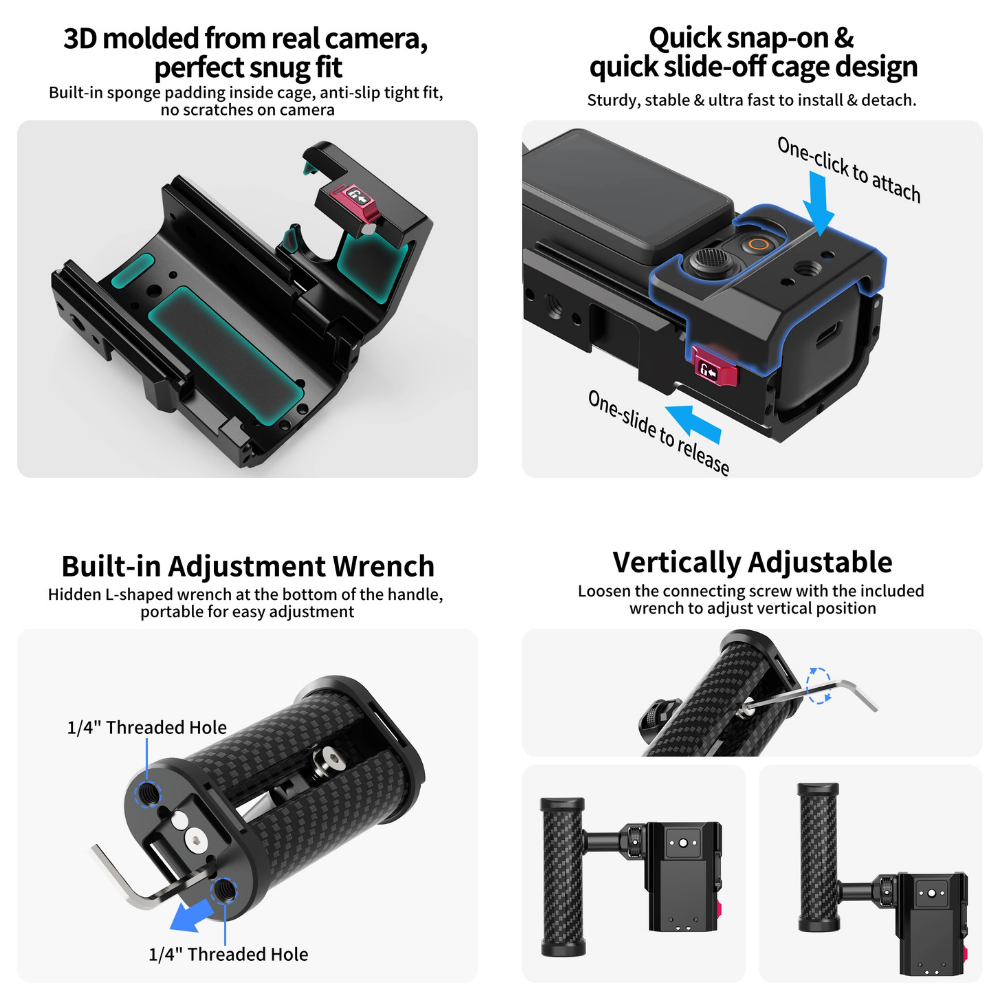 Expansion Frame Cage and Side Handle Kit for DJI Osmo Pocket
