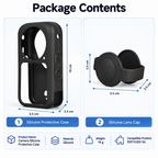 Silicone Protective Case for Insta360 X6 travel camera protection