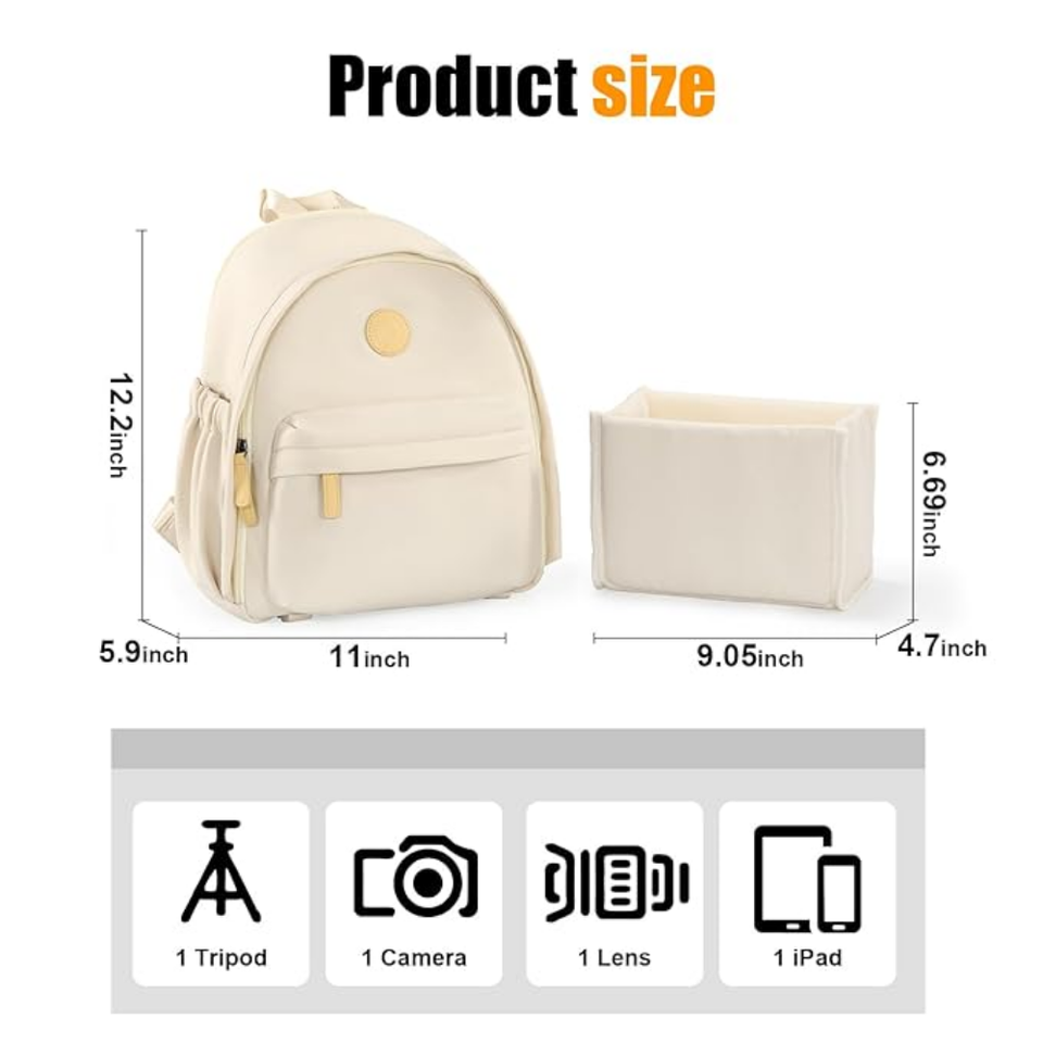 Compact camera backpack for women and photographers on the go