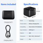 Triple battery charging hub for D JI Osmo Action 5 Pro