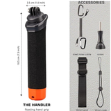 Anti-slip floating handle bobber stick for action cameras