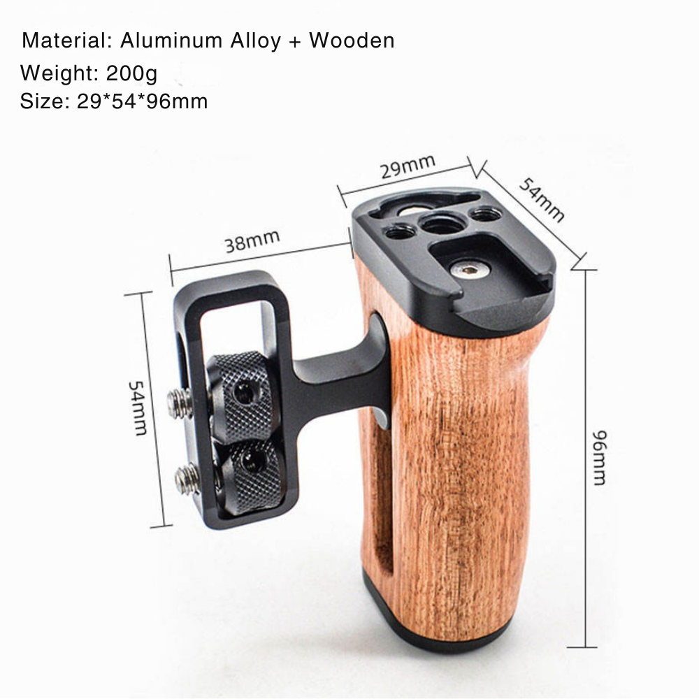 wooden ergonomic grip for sony canon cage