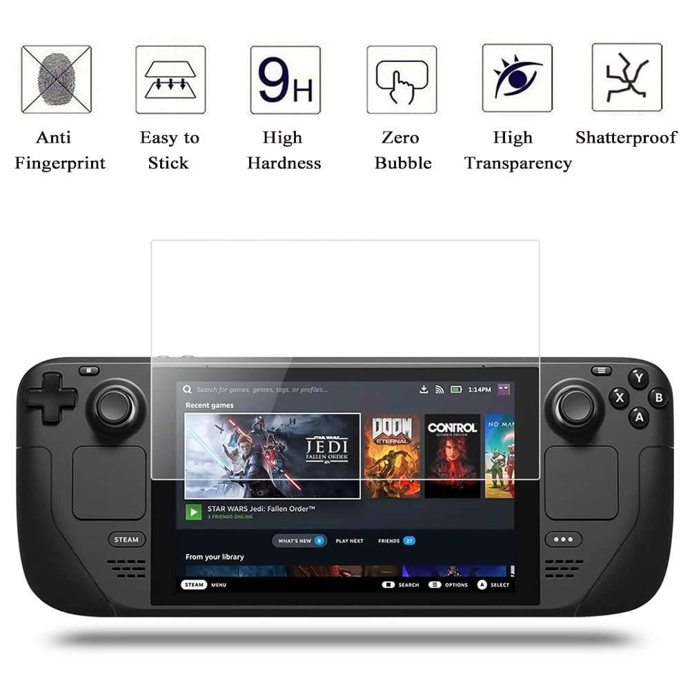 Scratch resistant screen protector for Steam Deck console