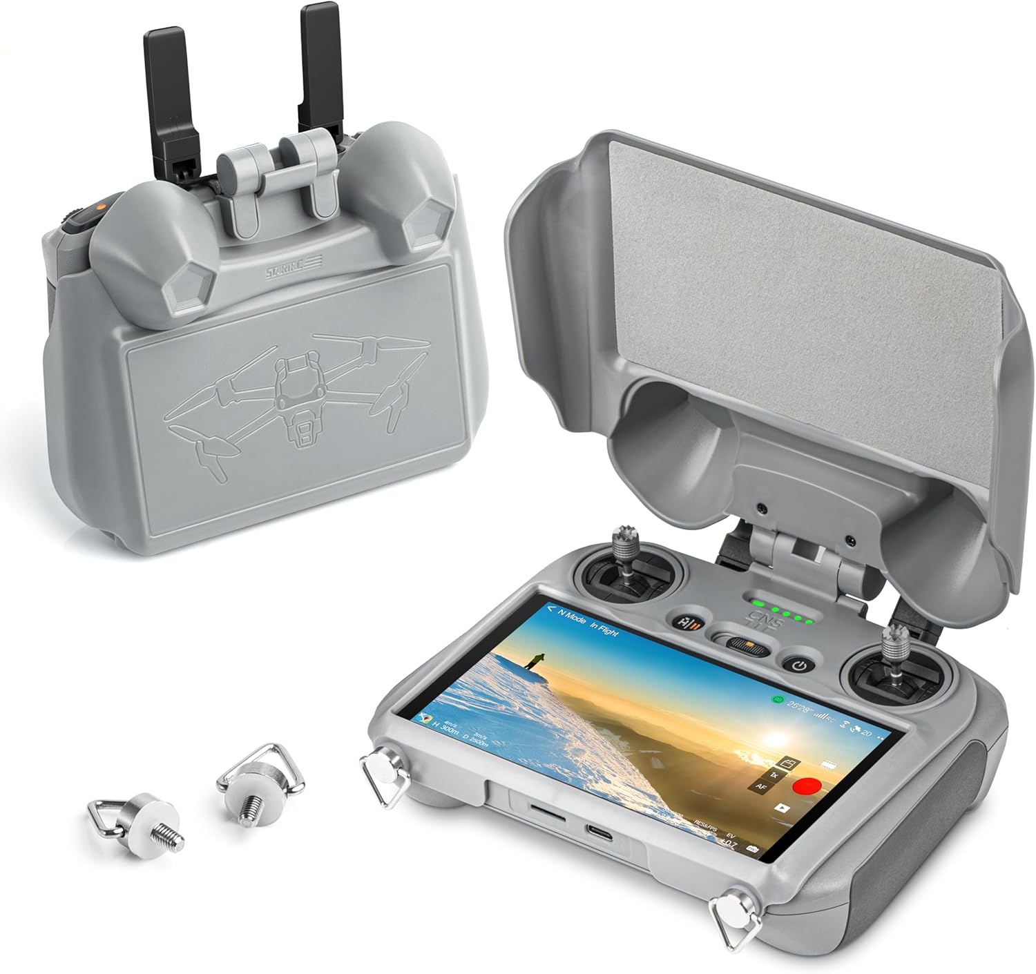 DJI 　RCリモコン　サンシェード 、アンテナ、ジョイスティック付 Sunhood Cover Screen Protector for DJI RC2 Controller | Yantralay