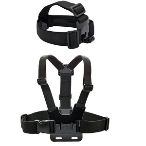2 in 1Head Strap Mount & Chest Mount for GoPro,SJCAM, Yi, & Other Action Cameras