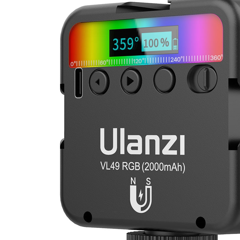 ULANZI Portable RGB LED Photo Light 3000–9000K Pocket Fill Light for Vlogging