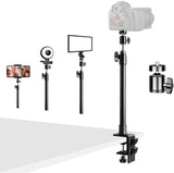 Tabletop Camera Ring Light Vlogging Live Video Streaming Stand with 1/4" Screw Adjustable upto 16.1-25.6 inches/41-65 Cms