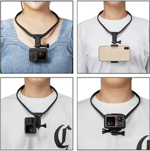 gopro hero 10 9 8 accessories neck chest necklace mount pov insta 360 onex 2 oner rs dji osmo action 2 pocket accessories