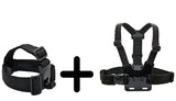 2 in 1Head Strap Mount & Chest Mount for GoPro,SJCAM, Yi, & Other Action Cameras