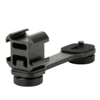 C ShapedDual Hot Shoe Mount Bracket ForNikon Canon Sony Pentax DSLR Camera or Camcorder Accessory Like LED Video Light,Microphone,Monitor,Flash