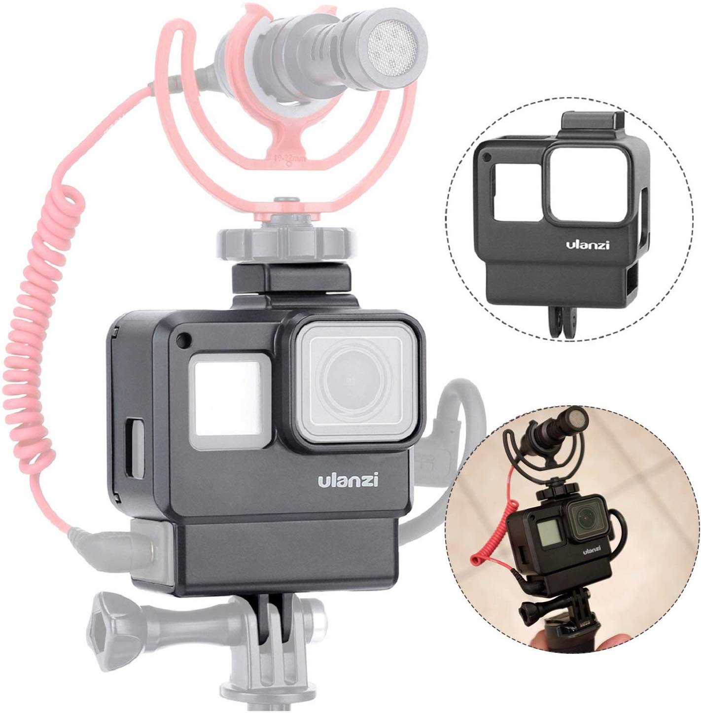Ulanzi Vlogging Case with Mic Mount & Cold Shoe Mount For GoPro Hero 7/6/5