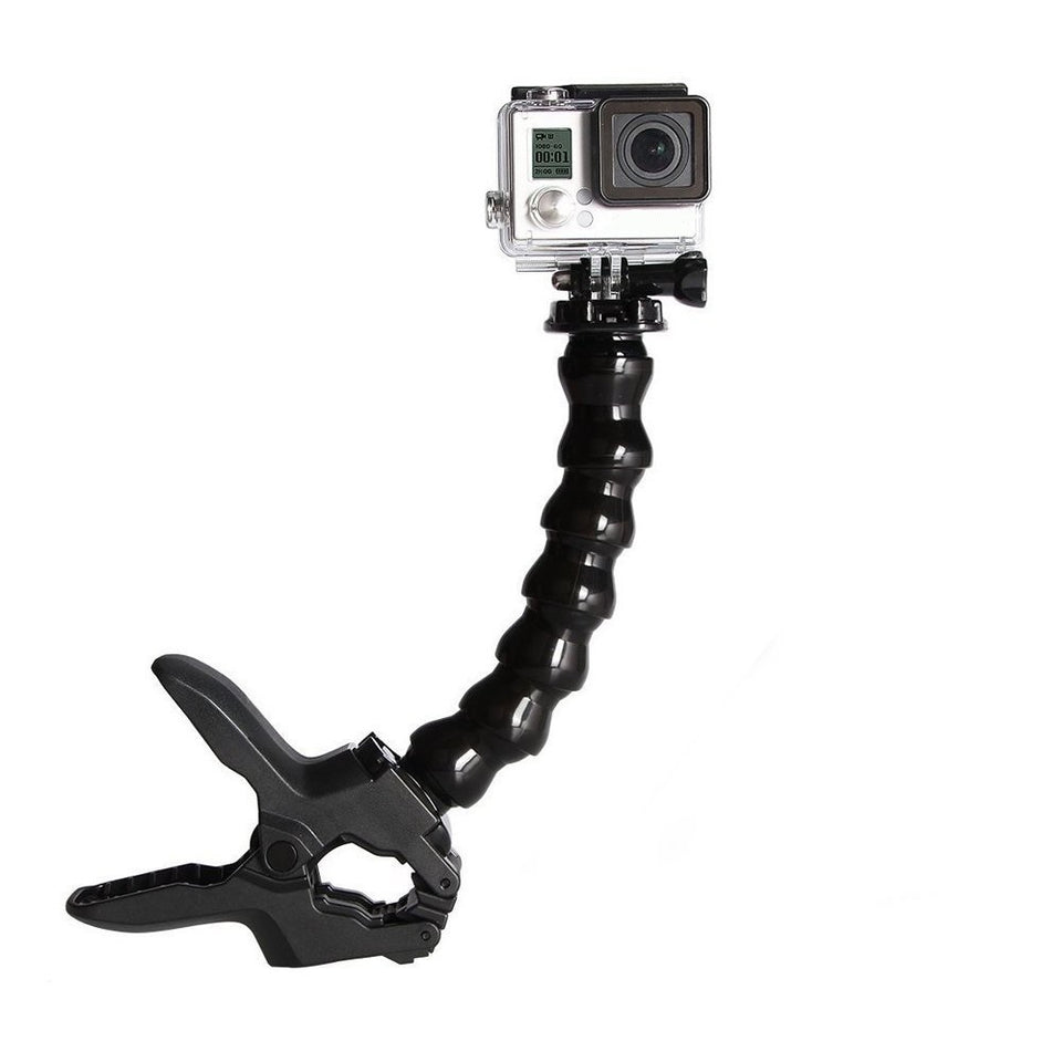 Jaws  Flexible Clamp Mount for Go Pro Hero 9/8/7/6, SJCAM, Yi & Other Action Cameras