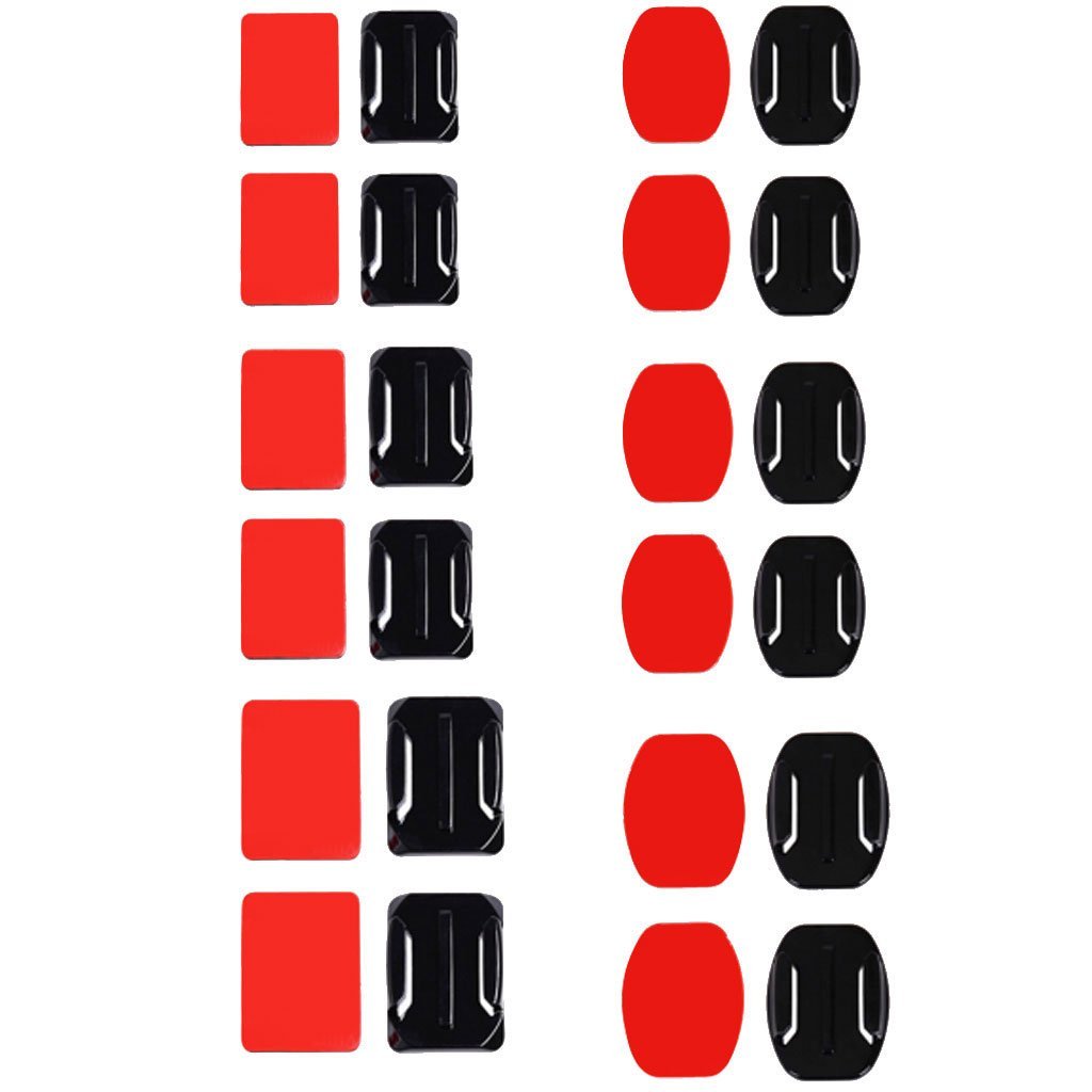 Gopro Helmet 3M Mount 12 Pieces (6Flat & 6Curved) With 12 Pieces 3m Sticker Set