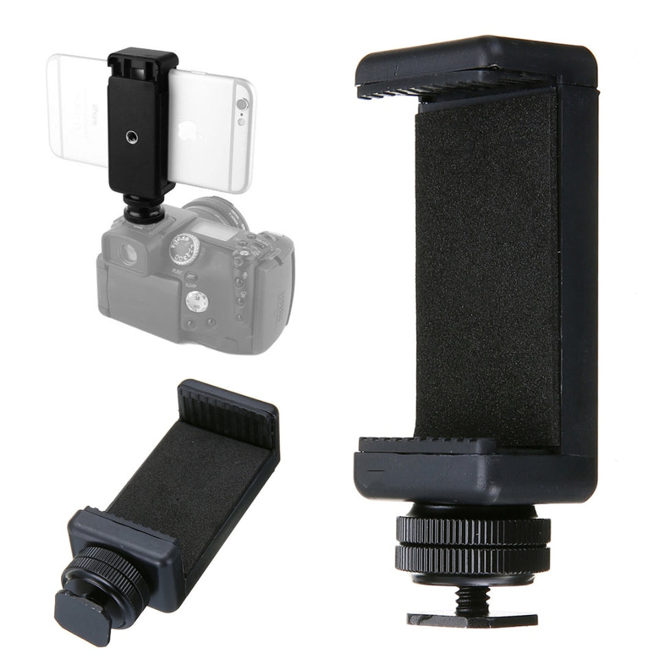 1/4" Flash Hot Shoe Screw Adapter Tripod Mount Phone Clip Holder For DSLR Camera